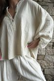 Annie Cushion Cotton Laurie Blouse Panna Cotta